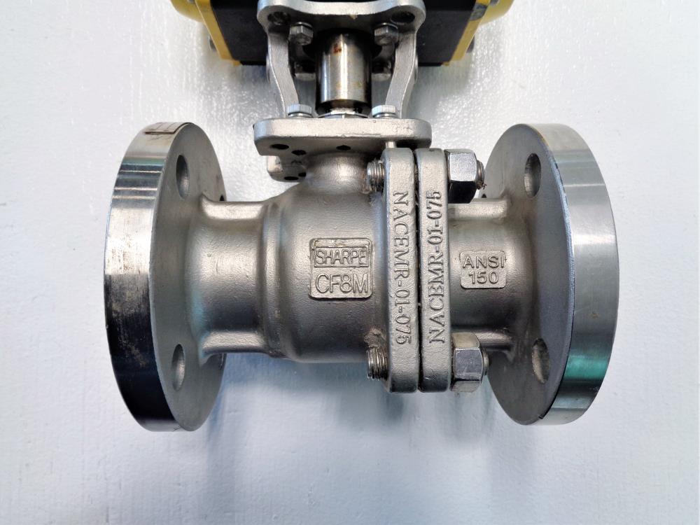 Sharpe 1-1/2" 150# Flanged Ball Valve, Stainless Steel w/ Actuator SPNII063